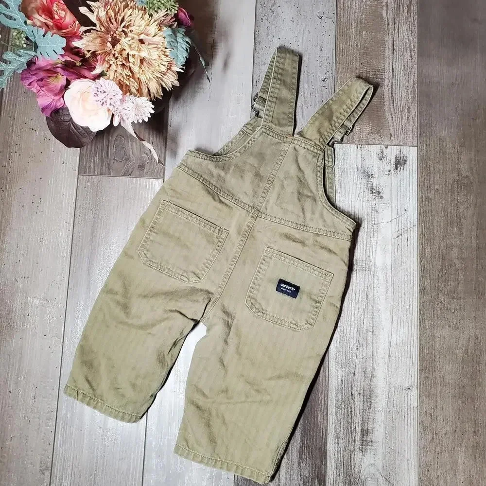 Carter's Baby Boy Embroidered Overalls Size 12m NWOT